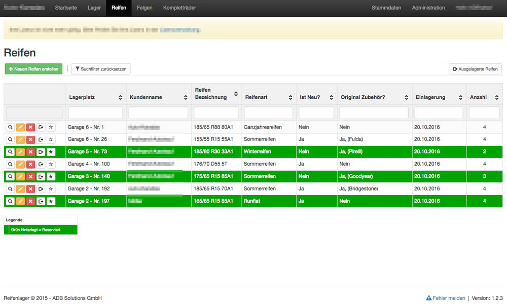 Reifenverwaltung